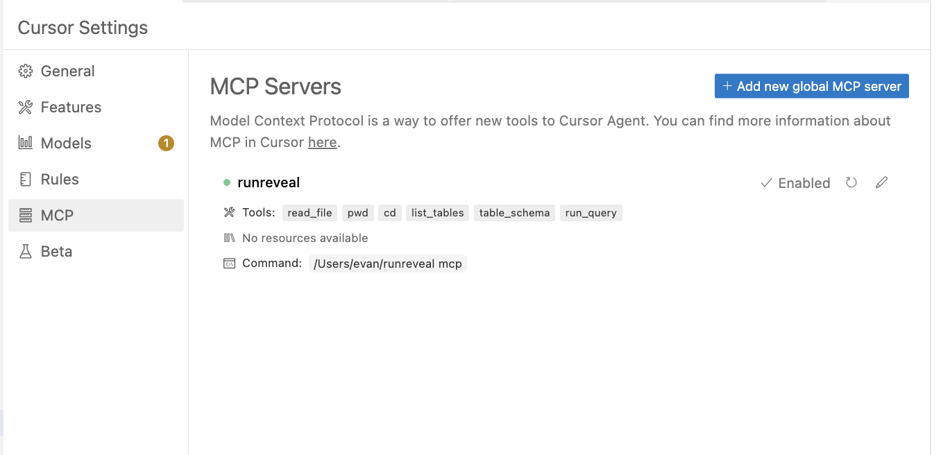 Cursor MCP RunReveal Configuration